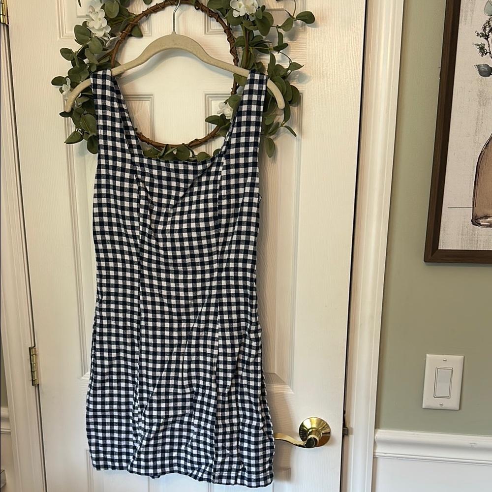 💙 OLD NAVY Navy and White Plaid Dress 🤍